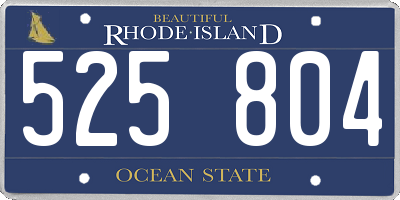 RI license plate 525804
