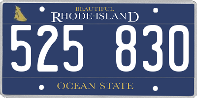 RI license plate 525830