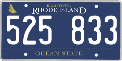 RI license plate 525833