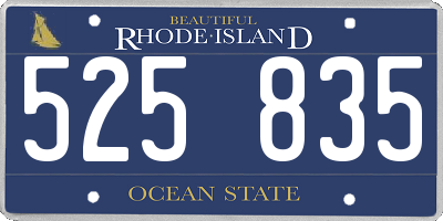 RI license plate 525835