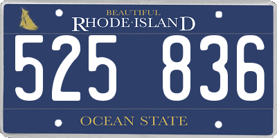 RI license plate 525836