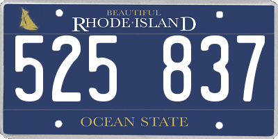 RI license plate 525837