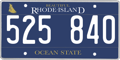 RI license plate 525840