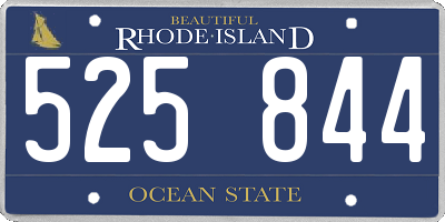 RI license plate 525844
