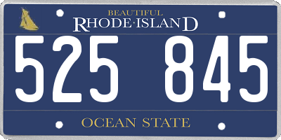 RI license plate 525845