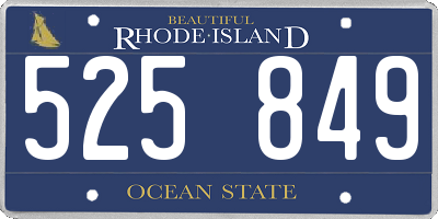 RI license plate 525849