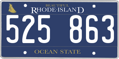 RI license plate 525863