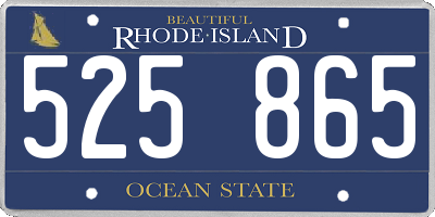 RI license plate 525865