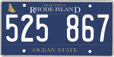 RI license plate 525867
