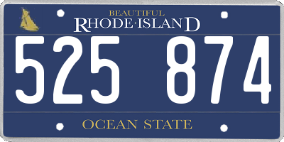 RI license plate 525874