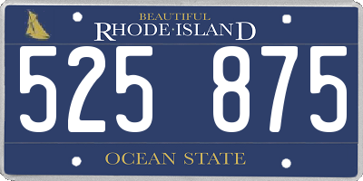 RI license plate 525875