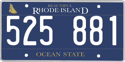 RI license plate 525881