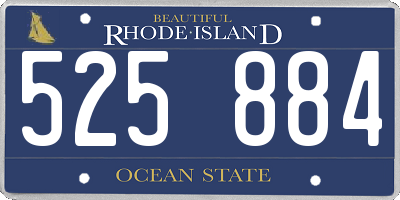 RI license plate 525884