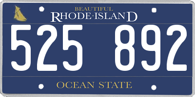 RI license plate 525892