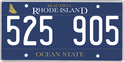 RI license plate 525905