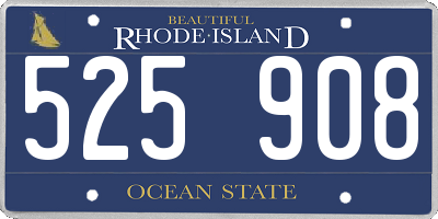RI license plate 525908