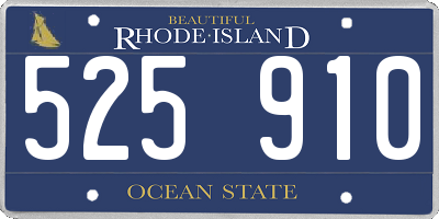 RI license plate 525910
