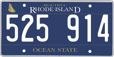 RI license plate 525914