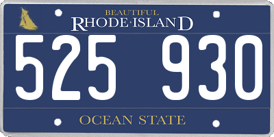 RI license plate 525930