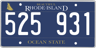 RI license plate 525931