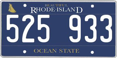 RI license plate 525933