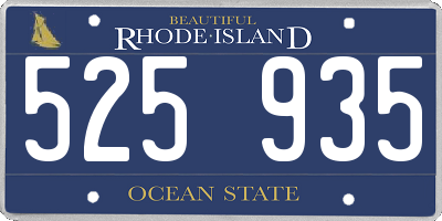 RI license plate 525935