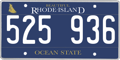 RI license plate 525936
