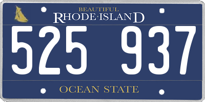 RI license plate 525937