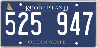 RI license plate 525947