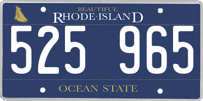 RI license plate 525965