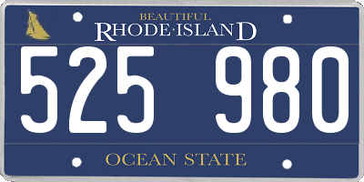 RI license plate 525980