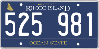 RI license plate 525981