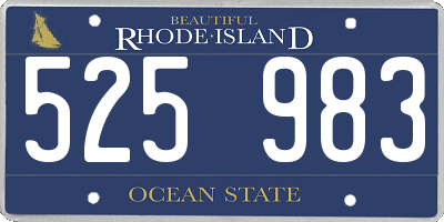 RI license plate 525983