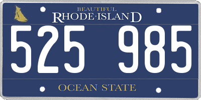 RI license plate 525985