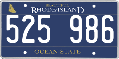 RI license plate 525986