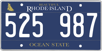 RI license plate 525987
