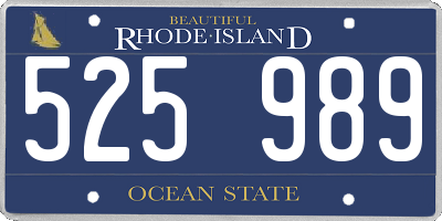 RI license plate 525989