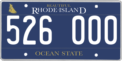 RI license plate 526000