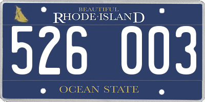 RI license plate 526003