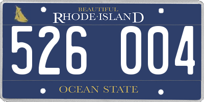 RI license plate 526004