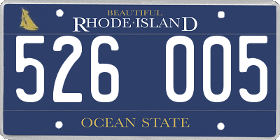 RI license plate 526005