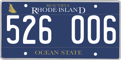 RI license plate 526006