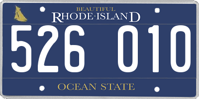 RI license plate 526010