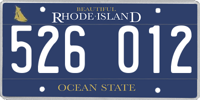 RI license plate 526012