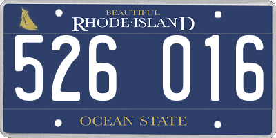 RI license plate 526016
