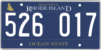 RI license plate 526017