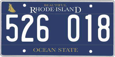 RI license plate 526018