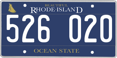 RI license plate 526020