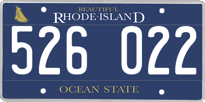 RI license plate 526022