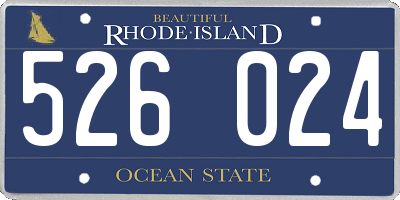 RI license plate 526024
